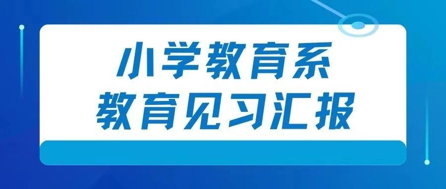 小學(xué)教育系教育見習(xí)匯報 | 以教育實踐引路 創(chuàng)教育精彩未來